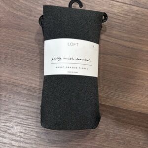 LOFT Basic Opaque Tights in Charcoal Gray size large